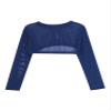 YONGHS Girls Cute Fishnet Y2K Blouse Round Neck Pullover See Through Mesh Summer Shirt Navy Blue 16 Years view 2