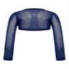 YONGHS Girls Cute Fishnet Y2K Blouse Round Neck Pullover See Through Mesh Summer Shirt Navy Blue 16 Years view 4