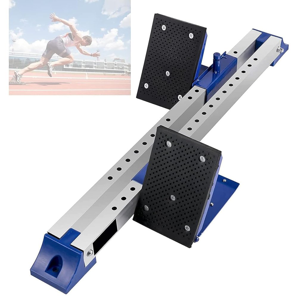 HUTOOLEE Track and Field Starting Blocks, Multi-Function Aluminum Alloy Competition Starting Blocks, 6 Angles Adjustment/Wear-Resistant Non-Slip Rubber Pedal, for Schools, Training Grounds