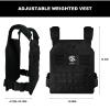 Adjustable Weighted Vest (Weights Not Included), Heavy-Duty Weight Vest for Rucking & Strength Training, Tactical Vest Fits 10x12 Plates, Breathable Fitness Gear for Men & Women view 2