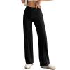 KAJXZ Women's Wide Leg Dress Pants High Waisted Dressy Trousers Casual Business Work Trousers Long Straight Suit Pants Black view 1
