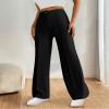 KAJXZ Women's Wide Leg Dress Pants High Waisted Dressy Trousers Casual Business Work Trousers Long Straight Suit Pants Black view 3