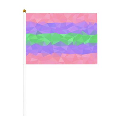 Joisbs Trigender Pride Flag LGBTQ Vibrant Double-Sided Handheld Flags 5.5x8.3in: Celebrate Election Day with Style! Pack of 10 - Order Now!