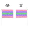Joisbs Trigender Pride Flag LGBTQ Vibrant Double-Sided Handheld Flags 5.5x8.3in: Celebrate Election Day with Style! Pack of 10 - Order Now! view 3