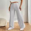 KAJXZ Women's Wide Leg Dress Pants High Waisted Dressy Trousers Casual Business Work Trousers Long Straight Suit Pants Gray view 2