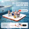 VEVOR Inflatable Floating Dock, 10 x 10FT Inflatable Dock Platform, Non-Slip Water Floating Dock Mat with Portable Carrying Bag & Detachable Ladder, Floating Platform Island Raft for Pool Beach Ocean view 4
