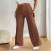 KAJXZ Women's Wide Leg Dress Pants High Waisted Dressy Trousers Casual Business Work Trousers Long Straight Suit Pants Coffee view 2