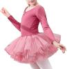 Girls Ballet Leotards with Skirt Classic Long Sleeve Dance Gymnastic Ballerina Dress Ballet Tutu for (G, 5-6 Years) view 1