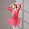 Girls Ballet Leotards with Skirt Classic Long Sleeve Dance Gymnastic Ballerina Dress Ballet Tutu for (G, 5-6 Years) view 3