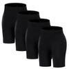 ATTLADY Slip Shorts for Women Seamless Smooth Boyshorts Panties Anti-Chafing Underwear Shorts for Dresses, 4Black, Medium view 1