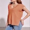 Saodimallsu Womens V Neck Sweater Vest Oversized Ribbed Knit Sleeveless Casual Loose Fit Pullover Tank Top view 2