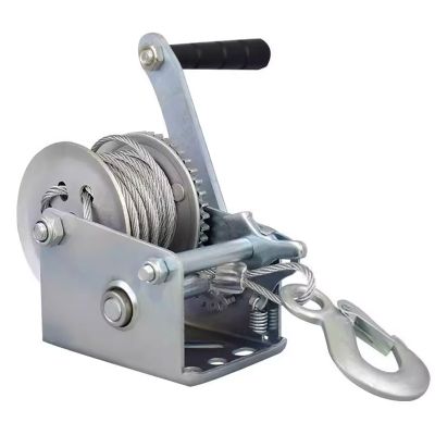 PurezmMoto Boat Winch Heavy Duty Steel 3000lbs Trailer Winch, Hand Winch with Hook, Two Way Ratchet Crank Winch for SUV, ATV, Manual Winch with 26 Feet Wire Rope (Size : 3000 lb(26ft Rope))