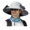 Jeeeun Wide Brim Solar Fan Outdoor Fishing Hat-Solar & USB Charging, UPF 50+ Sun Hat UV Protection Hat, Hat with Fan Built in Solar (C,One Size) view 1