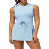 JULGIRL Women's Workout Tennis Golf Dress Athletic Build-in Shorts Sleeveless Active Dresses Backless Summer Workout Dresses Blue view 1