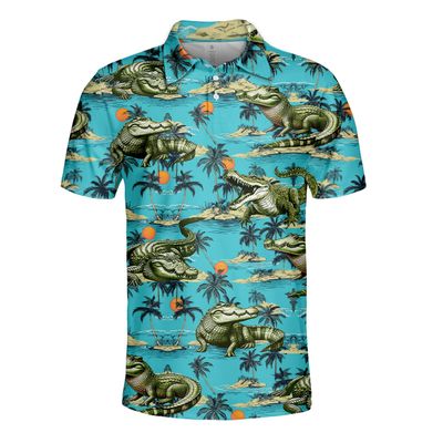 Alligator Polo Shirt for Men, Alligator Shirts for Men, Gator Shirts Mens Short Sleeve Polo Shirt, Mens Golf Polo