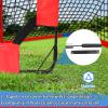 2 Pack 4' x 3' Soccer Goal Net Set, Pop Up Kids Practice Soccer Goals for Indoor and Outdoor.Portable Soccer Net with Carrying Bag & Ground Pegs, Perfect for Backyard, Field, Court (Red and Blue) view 3