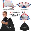 2 Pack 4' x 3' Soccer Goal Net Set, Pop Up Kids Practice Soccer Goals for Indoor and Outdoor.Portable Soccer Net with Carrying Bag & Ground Pegs, Perfect for Backyard, Field, Court (Red and Blue) view 4