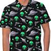 Alien Polo Shirts for Men Women, Funny Alien Shirt Men Short Sleeve, Space Polo Shirt, Mens Golf Polo Shirt view 2