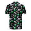 Alien Polo Shirts for Men Women, Funny Alien Shirt Men Short Sleeve, Space Polo Shirt, Mens Golf Polo Shirt view 3
