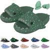 Jfxgjuv Sharklas Polares, Sharky Chanclas Originales, Anglerfish Slides, Cloud Shark Slides in The Dark Thick Sole Non-Slip Open Toe Shark Slippers (Light Green,9.5-10 Women/7.5-8 Men) view 1