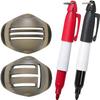 2Pcs Red and Black Golf Ball Line Marker Golf Ball Line Drawing Marker Line Template Liner Drawing Marking Alignment Putting Tool Golf Ball Line Liner Alignment Putting Tool Golf Ball Line Marker Tool view 1