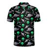 Alien Polo Shirts for Men Women, Funny Alien Shirt Men Short Sleeve, Space Polo Shirt, Mens Golf Polo Shirt view 1