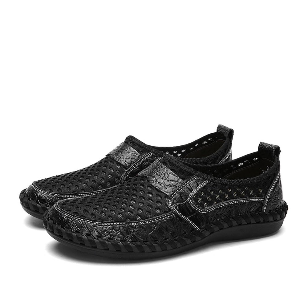 DMGYCK Men's Breathable Casual Mesh Loafers Slip On Walking Shoes Drving Moccasin Loafers for Men (Color : Black, Size : 8.5)