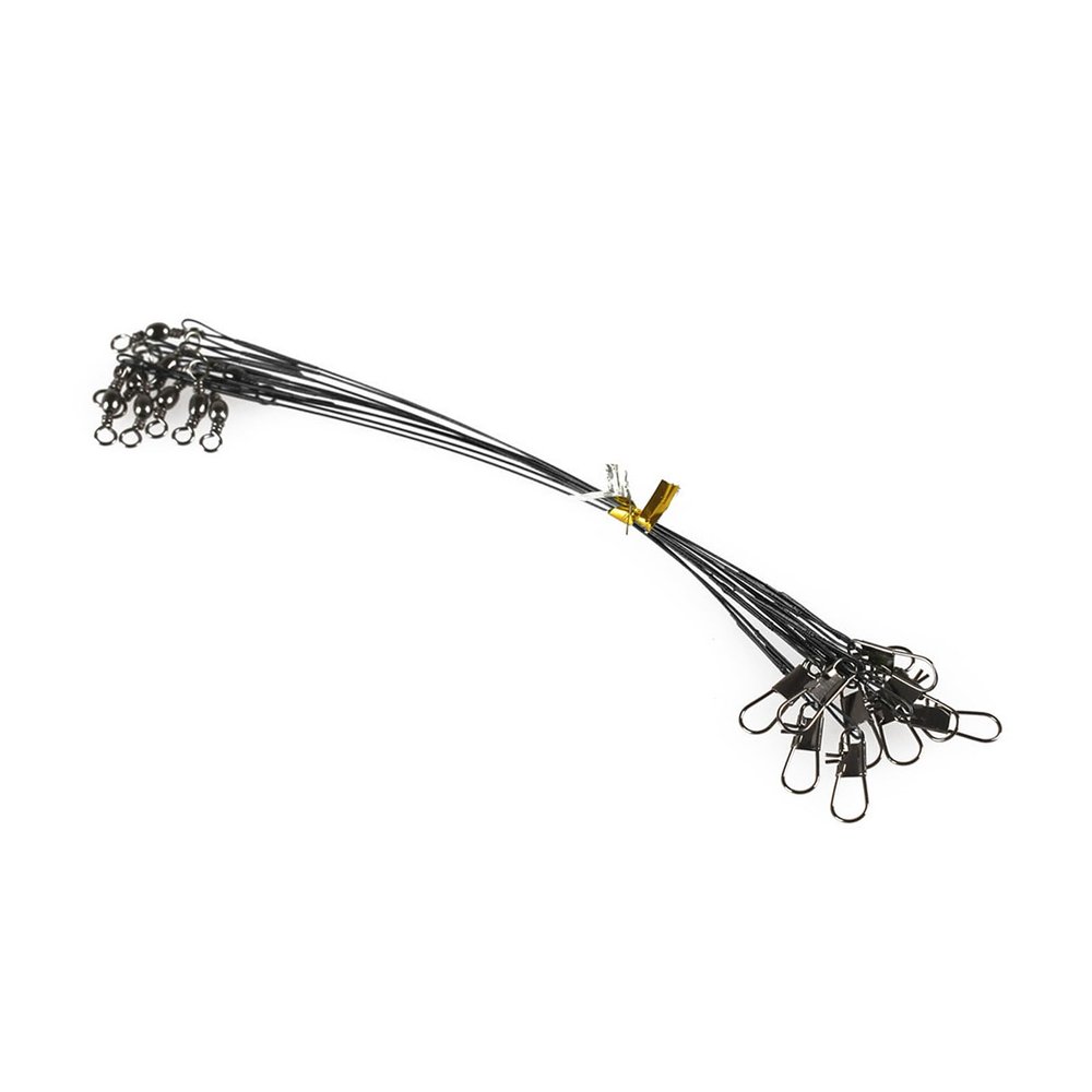 ACAGALA Steel Leader Fishing 20pcs Wire Leaders Heavy Duty Fishing High Strength Fishing Leaders with Swivels and Snaps Black/Red/Green
