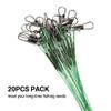 ACAGALA Steel Leader Fishing 20pcs Wire Leaders Heavy Duty Fishing High Strength Fishing Leaders with Swivels and Snaps Black/Red/Green view 2