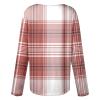 2025, Summer Tops for Women 2024 Trendy Casual Long Sleeve Dressy Blouses Elegant Asymmetric V Neck Button Tshirts Shirts Fashion Vintage Graphic Tees Western Outfits Clothing(B Red,Small) view 3