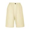 Women Lightweight Hiking Cargo Shorts 7" Running Workout Shorts Quick Dry High Waisted Bermuda Knee Length Long Shorts Beige view 4