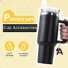 Letter Charm Accessories for Stanley Cup 1 PCS Cute Initial Keychain Handle Charm for Stanley Tumbler for Women Black Letter H view 2