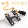 Letter Charm Accessories for Stanley Cup 1 PCS Cute Initial Keychain Handle Charm for Stanley Tumbler for Women Black Letter H view 3
