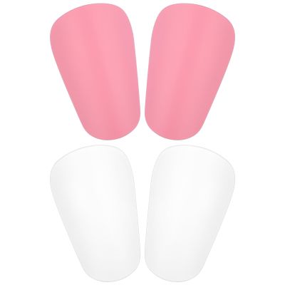 4pcs Mini Football Shin Pads, 3.15x1.97 Inch Extra Mini Shin Guards Soccer Miniature Shin Pads Tiny Protective Shin Guards for Men Women Boys Girls Graffitiable DIY (Pink, White)