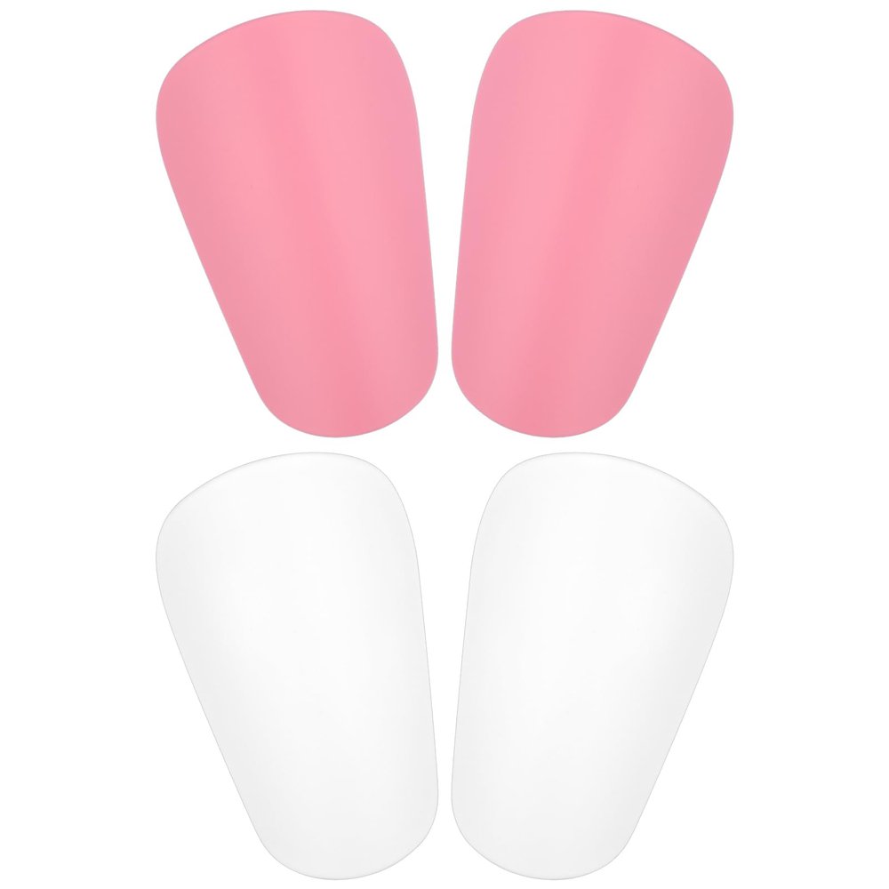 4pcs Mini Football Shin Pads, 3.15x1.97 Inch Extra Mini Shin Guards Soccer Miniature Shin Pads Tiny Protective Shin Guards for Men Women Boys Girls Graffitiable DIY (Pink, White)