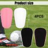 4pcs Mini Football Shin Pads, 3.15x1.97 Inch Extra Mini Shin Guards Soccer Miniature Shin Pads Tiny Protective Shin Guards for Men Women Boys Girls Graffitiable DIY (Pink, White) view 2