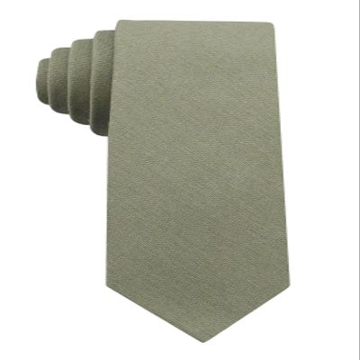 Entwineno Kids Linen Ties - Solid Color Slim Tie for Boys (Sage Green)