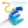 Letter Charm Accessories for Stanley Cup 1 PCS Cute Initial Keychain Handle Charm for Stanley Tumbler for Women Blue Letter E view 3