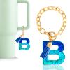 Letter Charm Accessories for Stanley Cup 1 PCS Cute Initial Keychain Handle Charm for Stanley Tumbler for Women Blue Letter B view 1