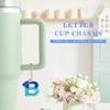 Letter Charm Accessories for Stanley Cup 1 PCS Cute Initial Keychain Handle Charm for Stanley Tumbler for Women Blue Letter B view 2
