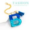 Letter Charm Accessories for Stanley Cup 1 PCS Cute Initial Keychain Handle Charm for Stanley Tumbler for Women Blue Letter B view 3
