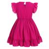 Baby Girls Mexican Dress Floral Colorful Embroidered Ruffle Dresses Toddler Flutter Sleeve Cinco De Mayo Fiesta Outfit Kids Peasant Traditional Ethnic Wear Mexico Themed Clothes Rose Red 3-4 Years view 2