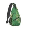 WSOIHFEC Green Vintage Floral Cross Chest Bag Diagonally Crossbody Shoulder Bag Travel Backpack Sling Bag for Women Men view 2