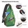 WSOIHFEC Green Vintage Floral Cross Chest Bag Diagonally Crossbody Shoulder Bag Travel Backpack Sling Bag for Women Men view 4