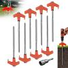 8" Screw in Tent Stakes - Ground Anchors Screw in, 2024 Upgraded Drillable Tent Stakes, Heavy Duty Metal Stake Ground Anchor Peg Threaded Tent Spikes with 1 Hex Head Driver view 1