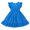 Baby Girls Mexican Dress Floral Colorful Embroidered Ruffle Dresses Toddler Flutter Sleeve Cinco De Mayo Fiesta Outfit Kids Peasant Traditional Ethnic Wear Mexico Themed Clothes Blue 12-18 Months view 4