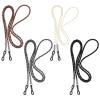 Amabro 4PCS Leather Eyeglass Straps, Multicolor Eyewear Retainer Lanyards Eye Glass Chain for Women Men Glasses String Holders Braided Accessory Chain Around Neck(Black+White+Grey+Dark brown) view 1