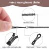 Amabro 4PCS Leather Eyeglass Straps, Multicolor Eyewear Retainer Lanyards Eye Glass Chain for Women Men Glasses String Holders Braided Accessory Chain Around Neck(Black+White+Grey+Dark brown) view 4
