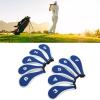 Yuecoom Golf Iron Head Covers, 10PCS Golf Club Covers Numbered Neoprene Iron Zippered Head Protector Set for Golf Accessories Outdoor Courts(Blue+White) view 2