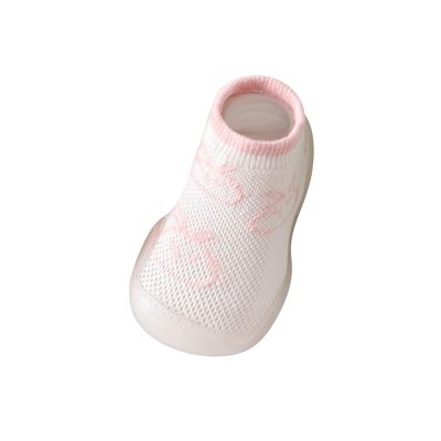 Spring/Summer Mesh Breathable Baby Toddler Shoes and Socks Comfortable Non Slip Baby Rubber Soled All (Pink, 8 Toddler)
